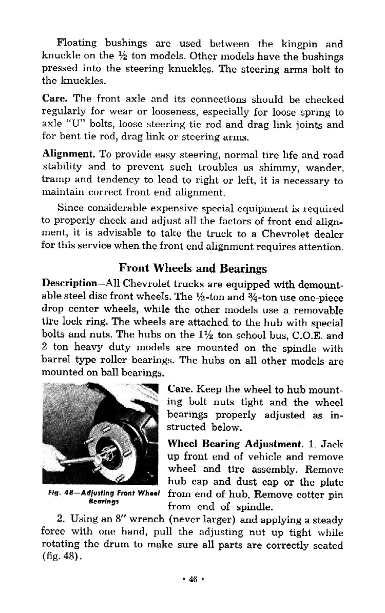 1952 Chevrolet Trucks Operators Manual Page 27